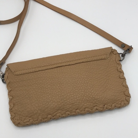 DELILA TAN LEATHER CLUTCH PURSE - Picture 2 of 8